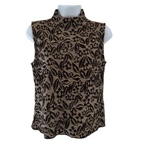 St John Knit Top Petite Small Gold Metallic Tapestry quiet Luxury Whimsigoth